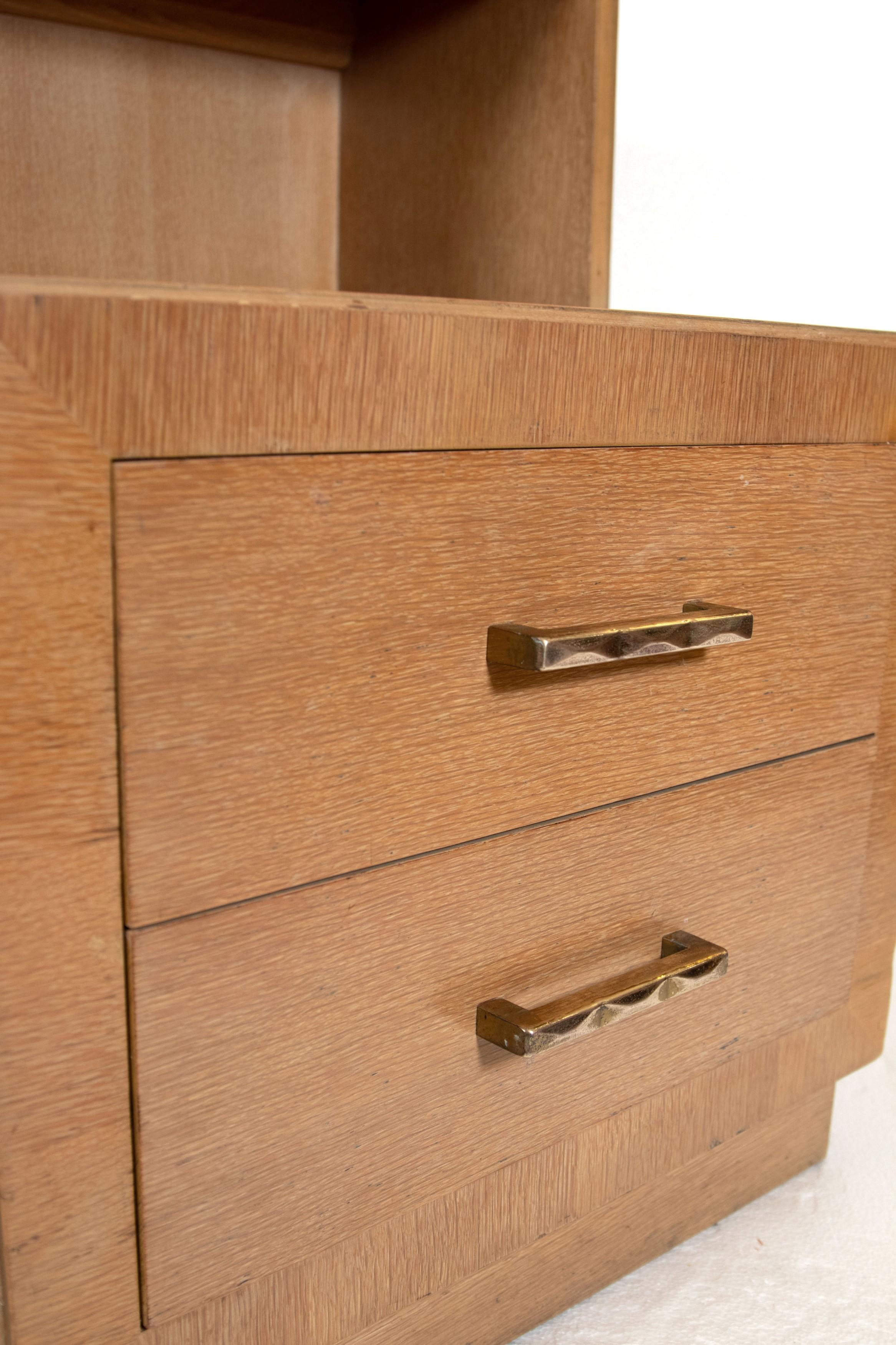 Modern Blonde Storage Two Drawer Nightstand 2