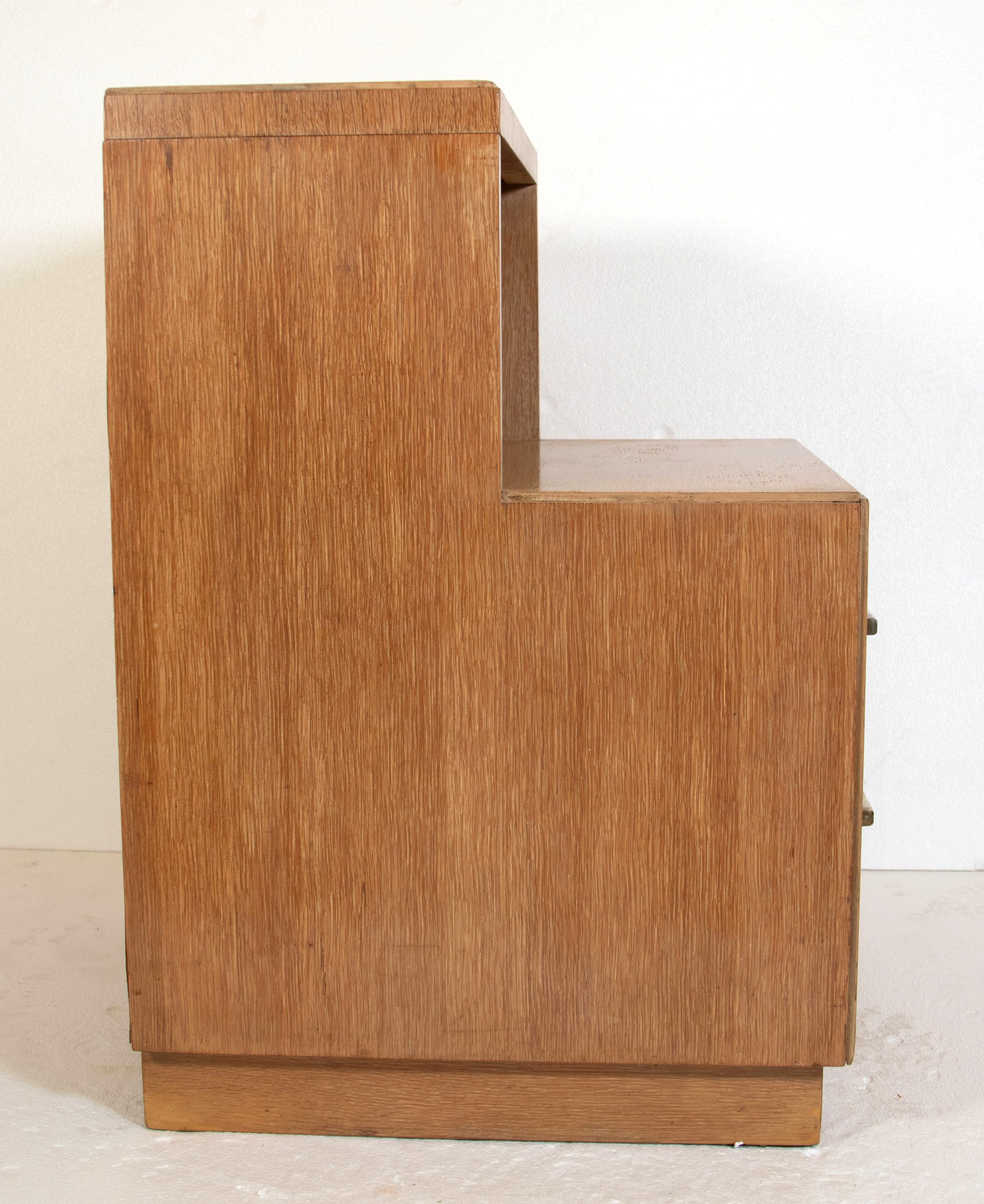 Modern Blonde Storage Two Drawer Nightstand 3