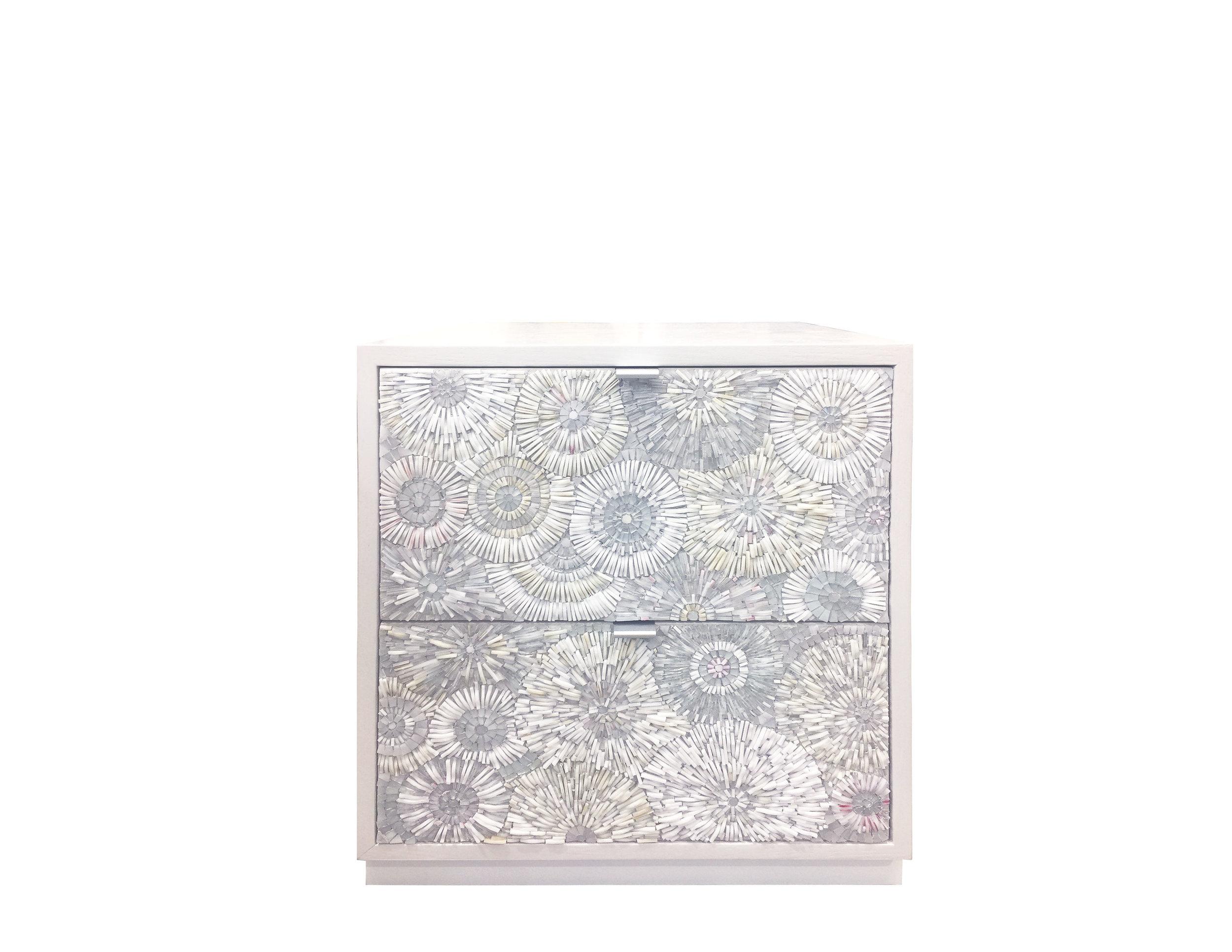 Mosaic Modern Blossom Platform Nightstand by Ercole Home For Sale