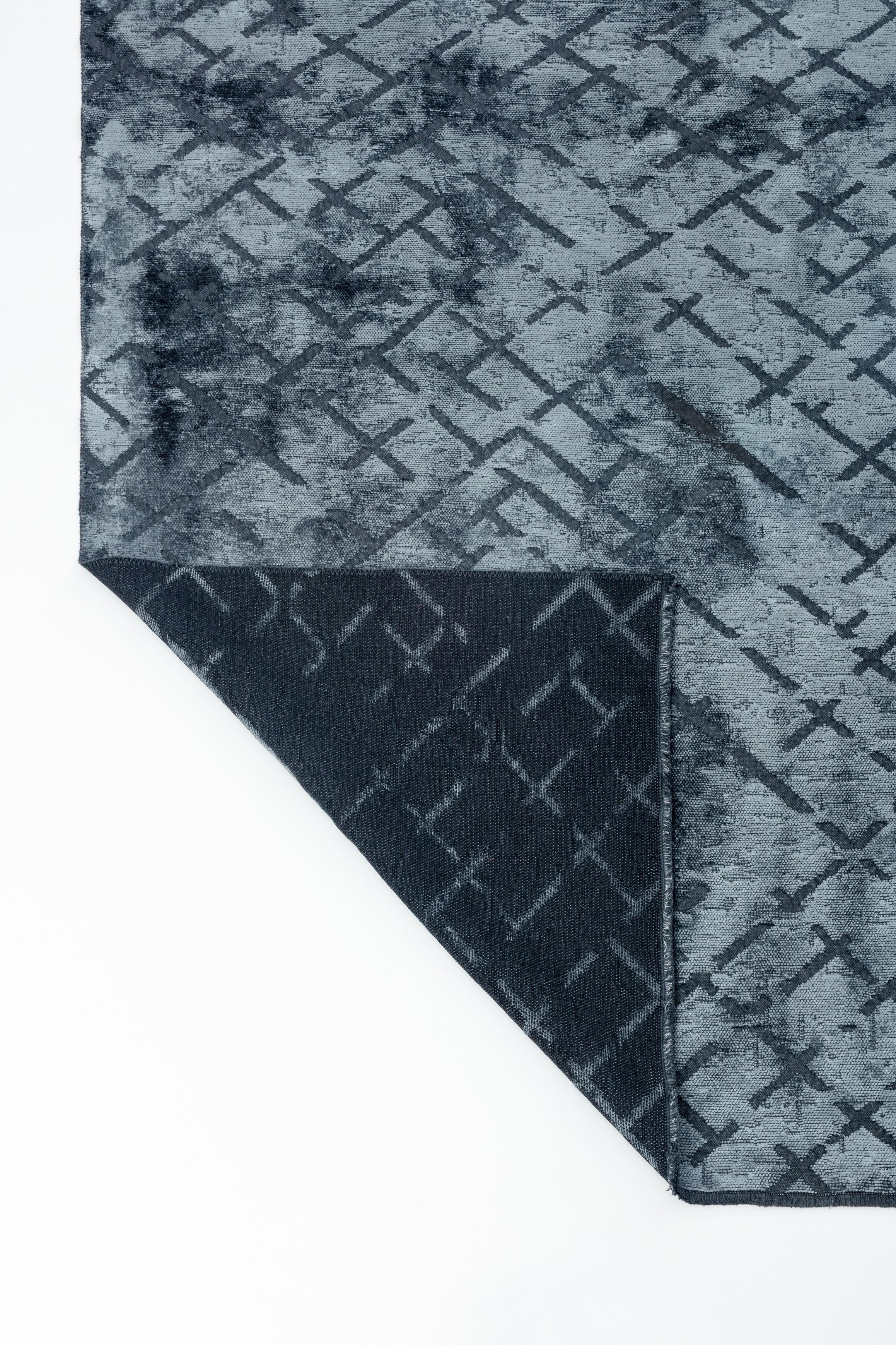 Alfombra redonda de lujo de diseño abstracto azul moderno Turco en venta