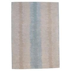 Modern Blue and Beige Gradient Designed Wool Rug 8'2''x11'