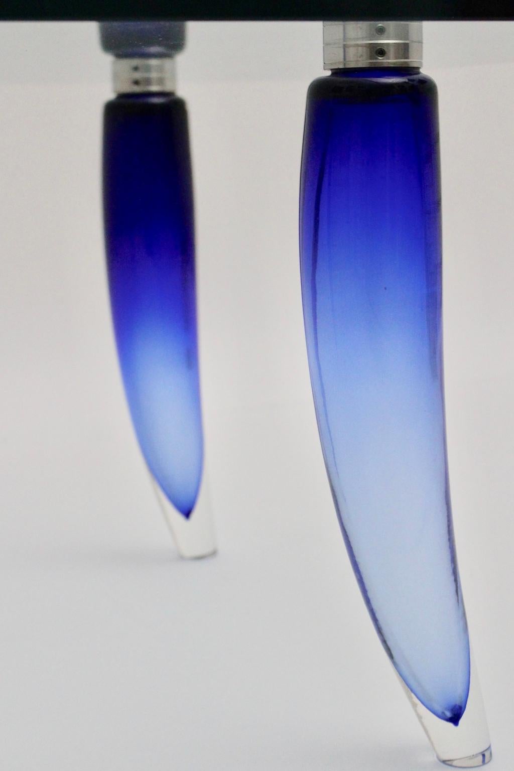 Table basse moderne en verre vintage bleu et transparent Seguso attr. Italie:: vers 1980 en vente 10