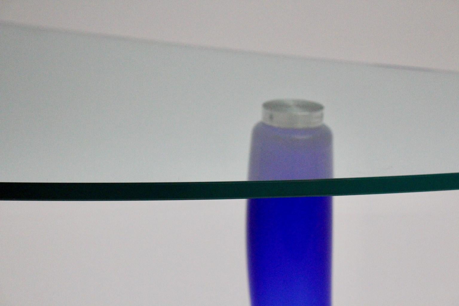 Table basse moderne en verre vintage bleu et transparent Seguso attr. Italie:: vers 1980 en vente 11