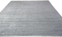 Modern Blue and Gray Stripe Area Rug