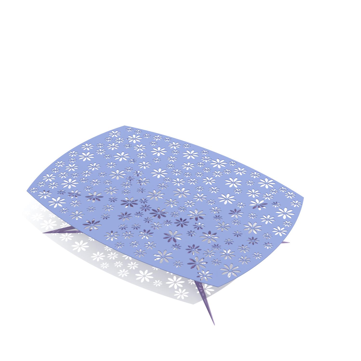 Fait main Table basse centrale rectangulaire d'extérieur bleue et verte avec motif floral en vente