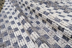 Modern Blue and White Checkered Rug 10'x13'10''