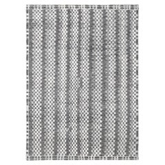 Modern Blue and White Checkered Rug 10'x13'10''