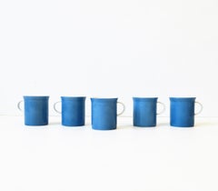 Modern Blue and White Porcelain Coffee or Tea Cups by Rosenthal