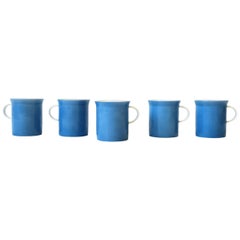 Modern Blue and White Porcelain Coffee or Tea Cups by Rosenthal