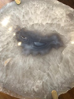 Modern Blue and White Quartz End Table