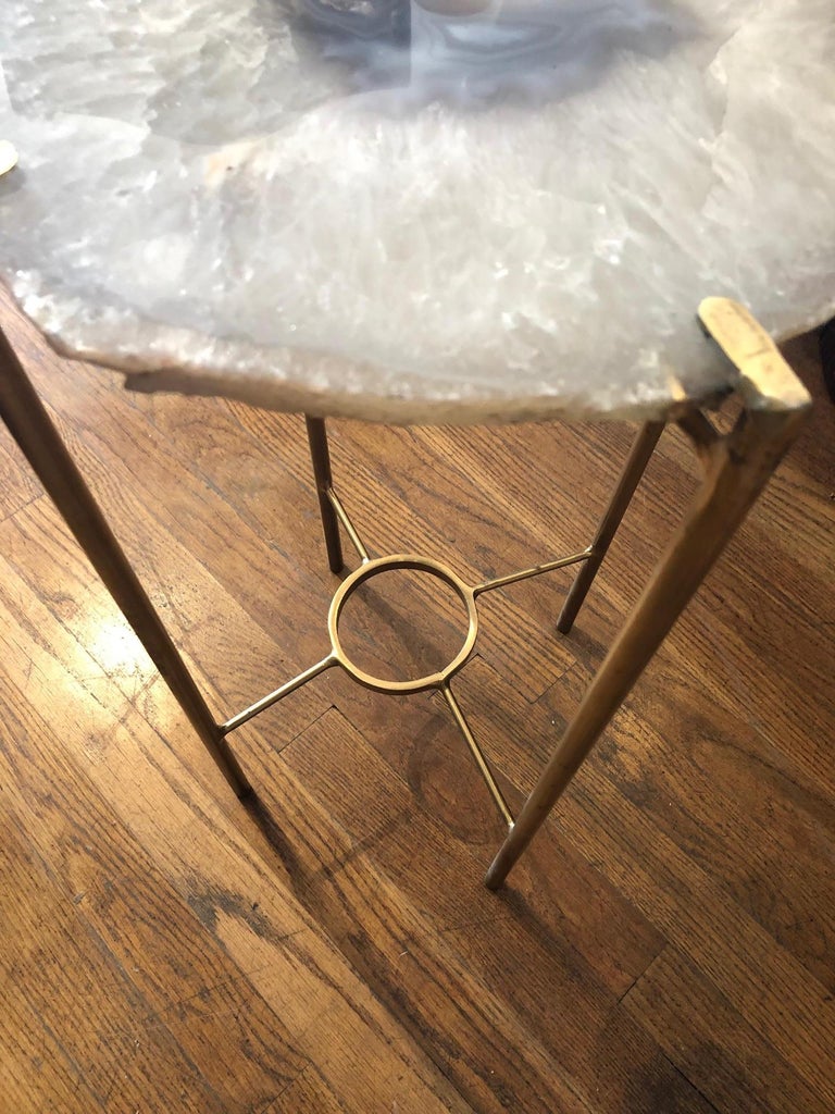 Modern Blue and White Quartz End Table at 1stdibs