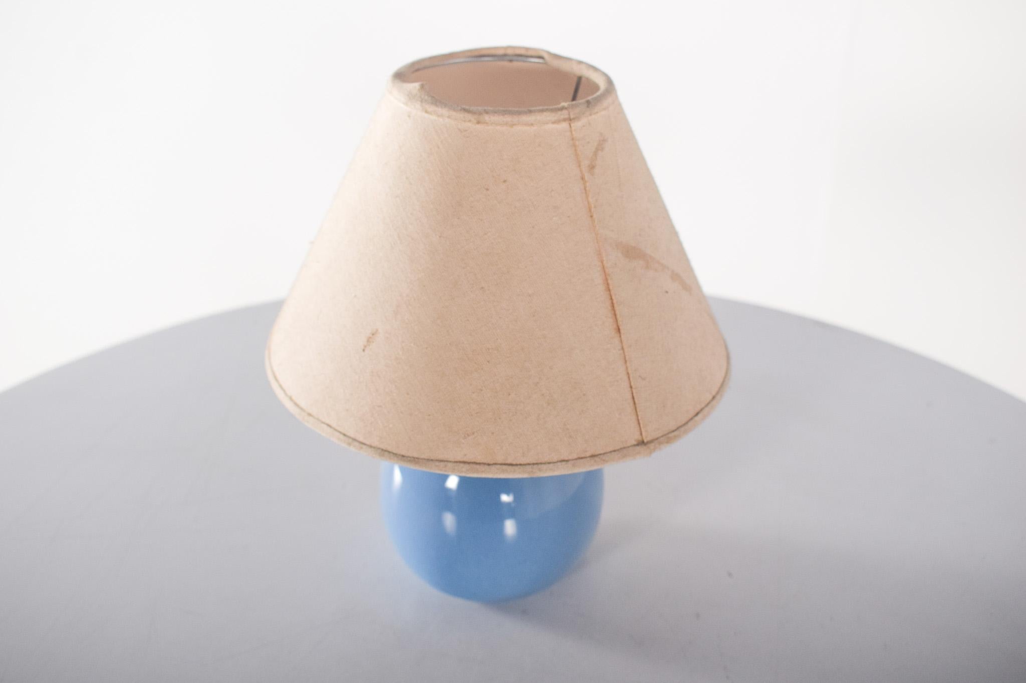 Modern Blue Ceramic Table Lamp In Fair Condition For Sale In Lisboa, Lisboa