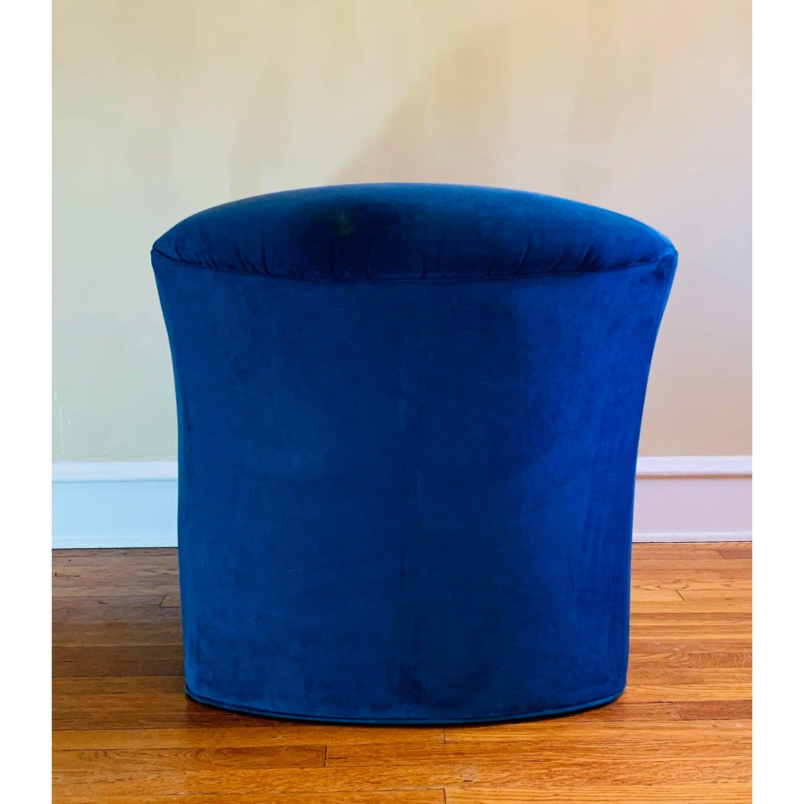 North American Modern Blue Club Chair in the Style of Vladimir Kagan