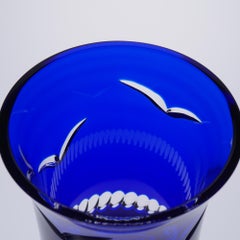 Modern Blue Crystal Vase