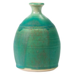 Modern Blue-Glazed Studio Pottery Vase