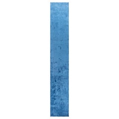 Modern Blue Hand-Knotted Silk Runner by Doris Leslie Blau
