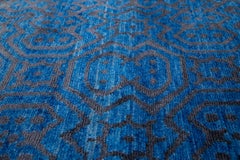 Geometric Design Hand-Knotted Wool and Silk Rug by Apadana, Nepal