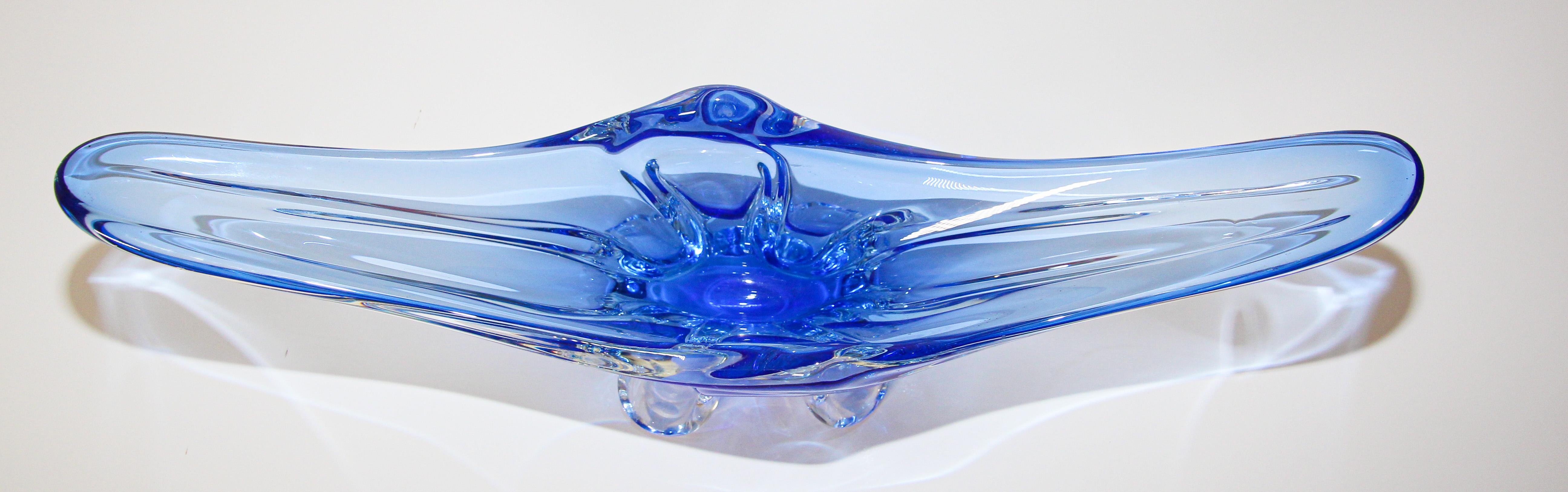 blue murano glass bowl