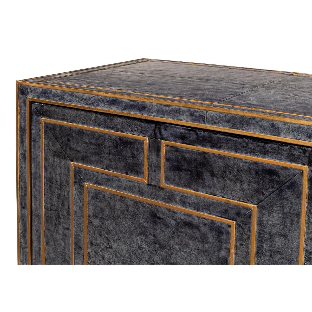 XXI secolo e contemporaneo Armadio moderno in pelle blu in vendita
