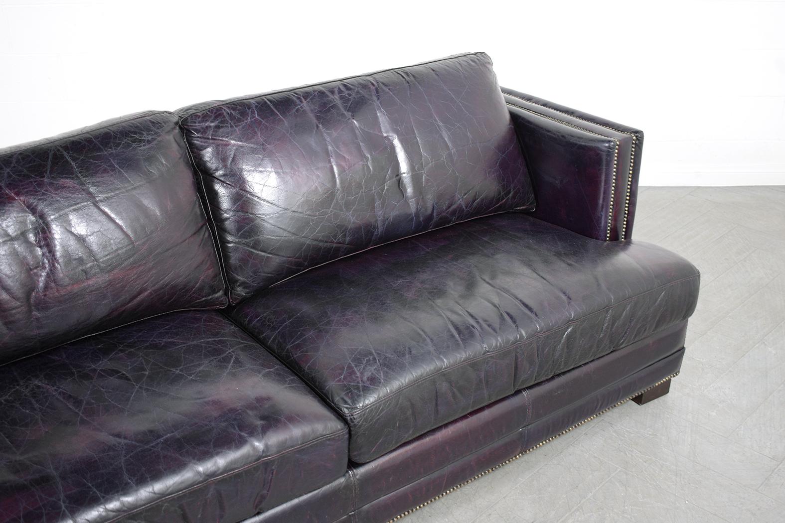 Mid Century Modern Two Seat Leather Sofa 2