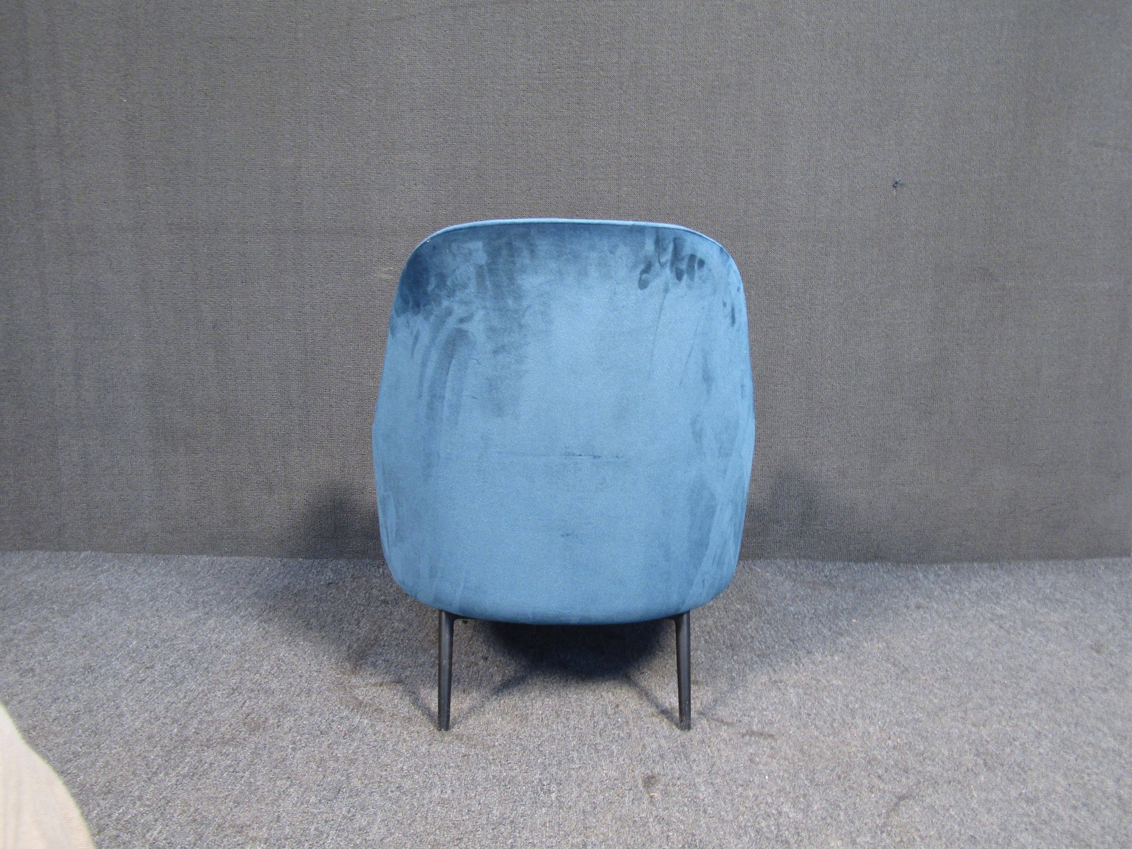 Contemporary Modern Blue Lounge Chair For Sale