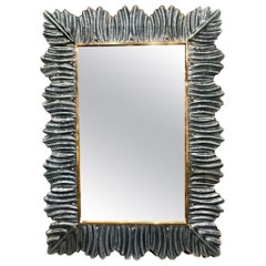 Modern Blue Murano Glass Mirror