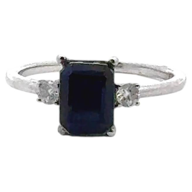 Modern Blue Sapphire Gold Ring For Her For Sale