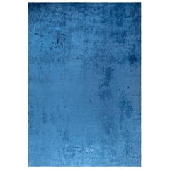 Tappeto moderno in seta blu di Doris Leslie Blau