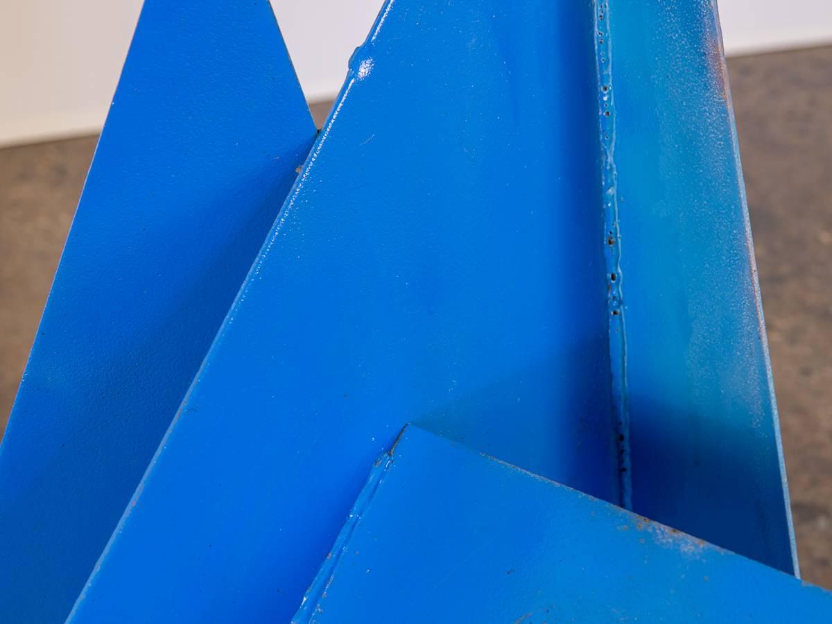 Modern Blue Steel Outdoor Sculpture 2