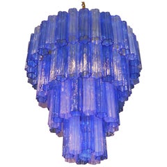 Modern Blue Two-Tone Murano Chandelier