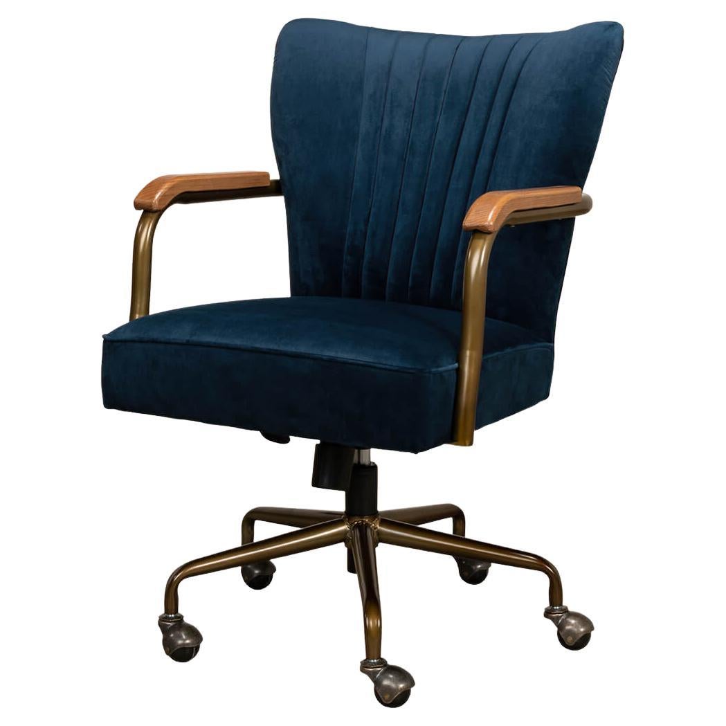 Modern Blue Velvet Desk Chair