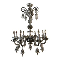 Modern Bohemian Style Eight-Light Platinum Chandelier with Removable Shades