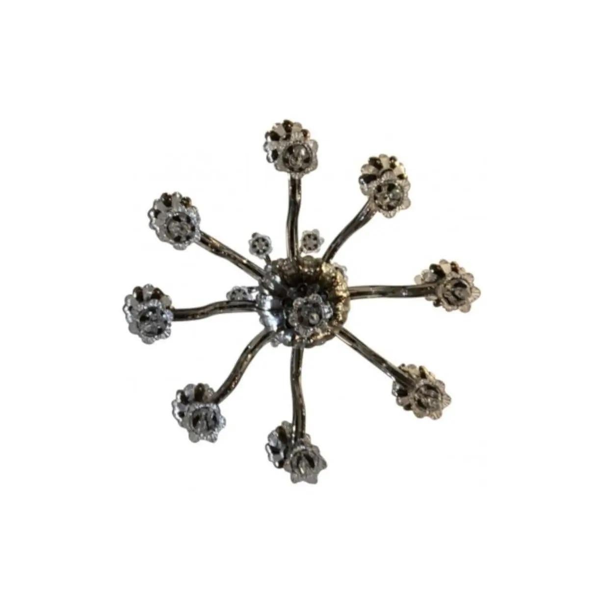 Unknown Modern Bohemian Style Eight-Light Platinum Overlaide Chandelier For Sale