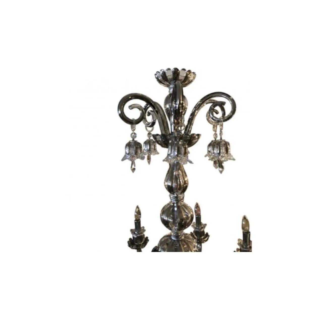Contemporary Modern Bohemian Style Eight-Light Platinum Overlaide Chandelier For Sale