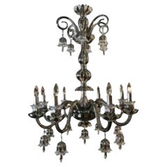 Lustre moderne de style bohème à huit lumières en platine superposé