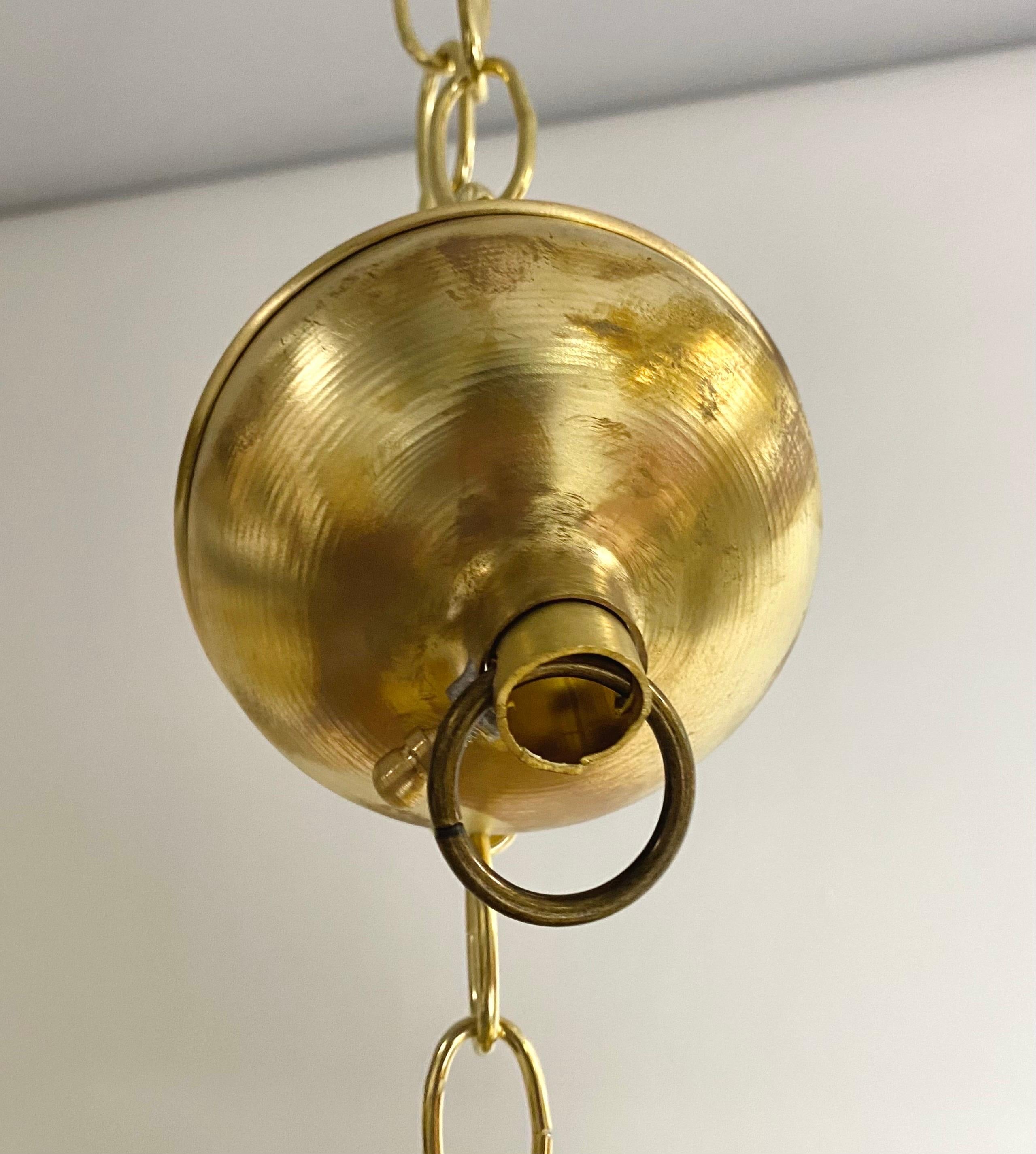 Modern Boho Chic Style Oval Brass Pendant or Lantern For Sale 7