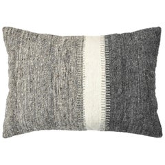 Cuscino moderno Boho Chic in lana e cotone grigio