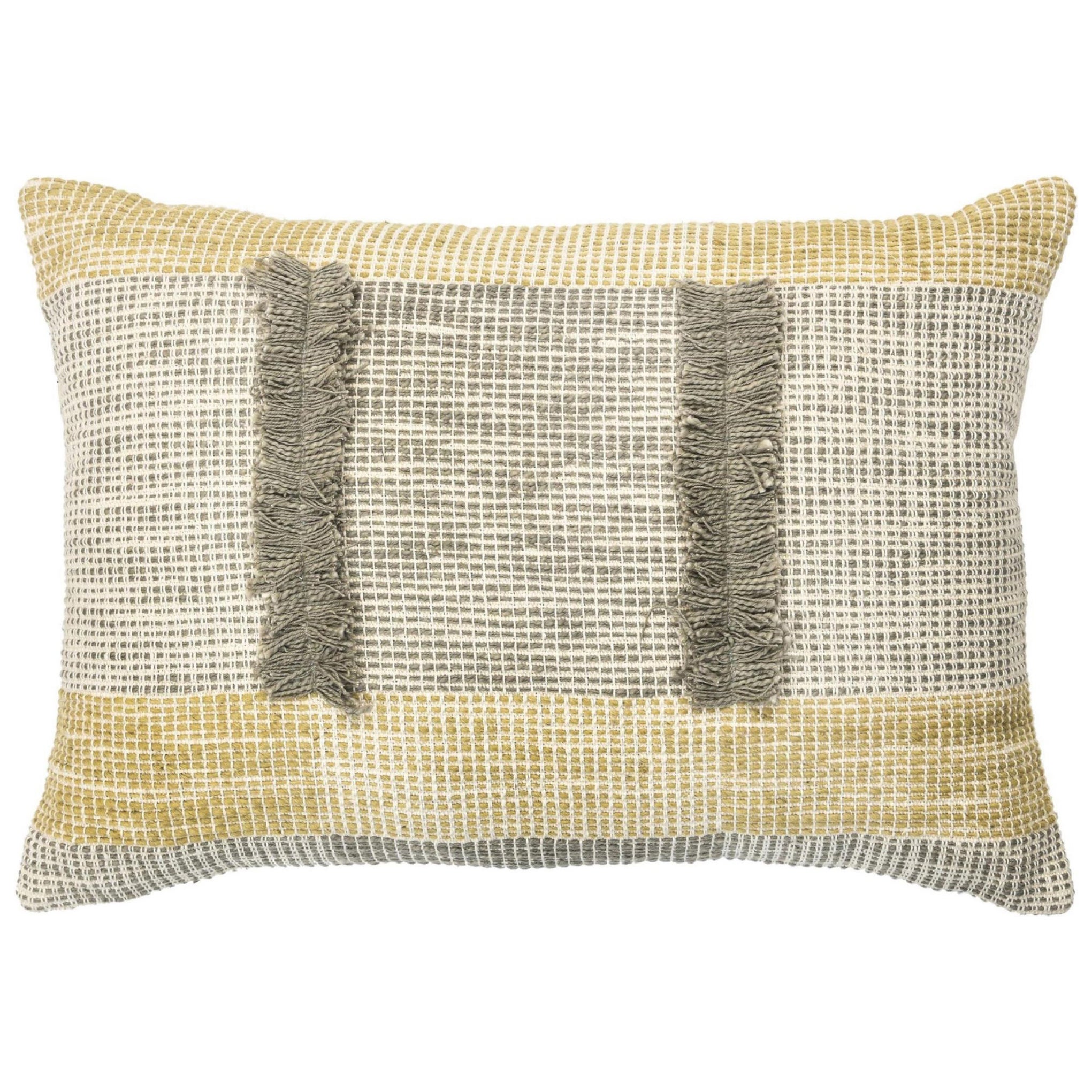Cuscino moderno Boho Chic in lana e cotone dai toni tenui