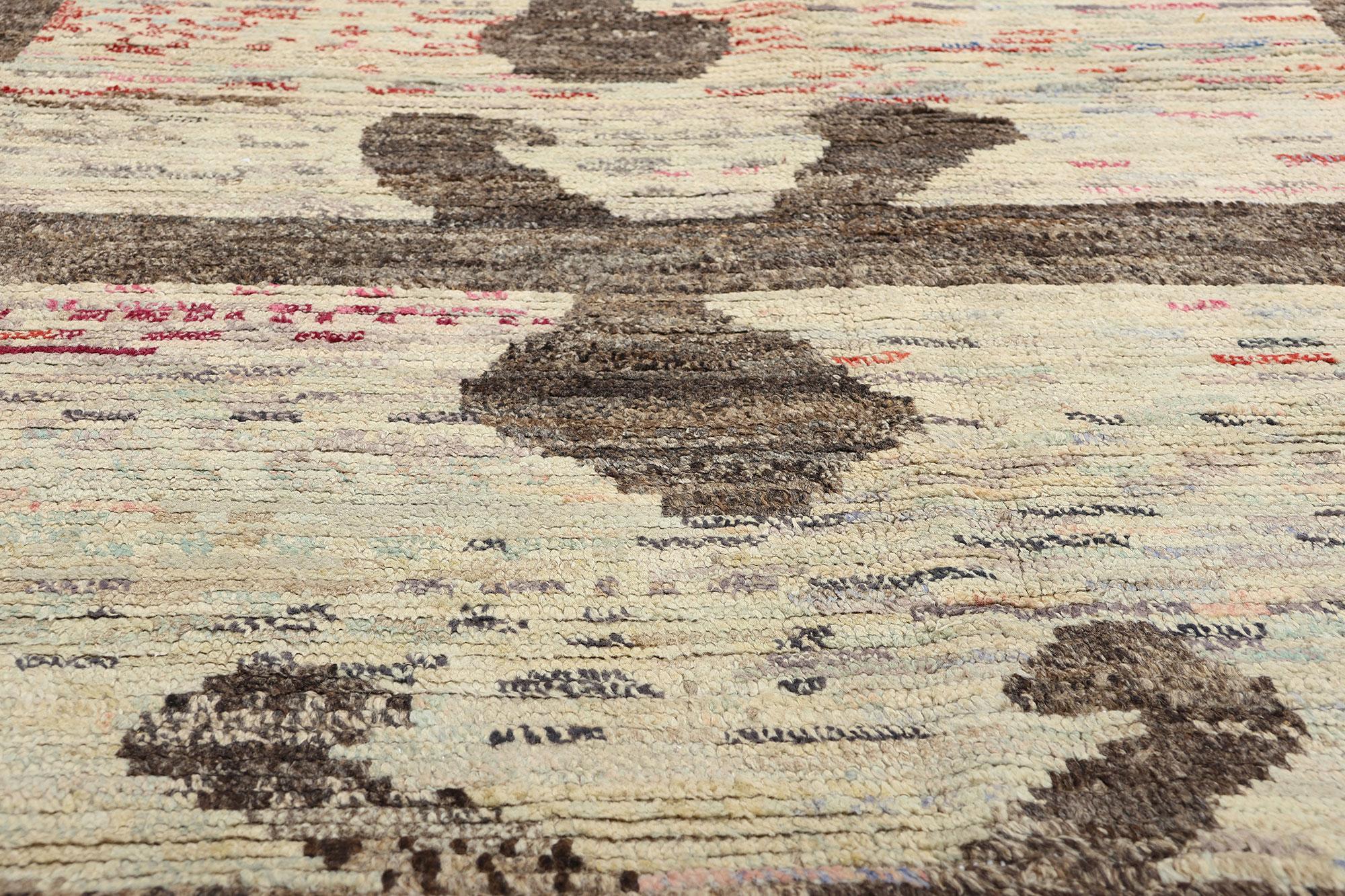 Modern Boho Moroccan Rug, Tribal Enchantment Meets Wabi-Sabi Allure In New Condition For Sale In Dallas, TX