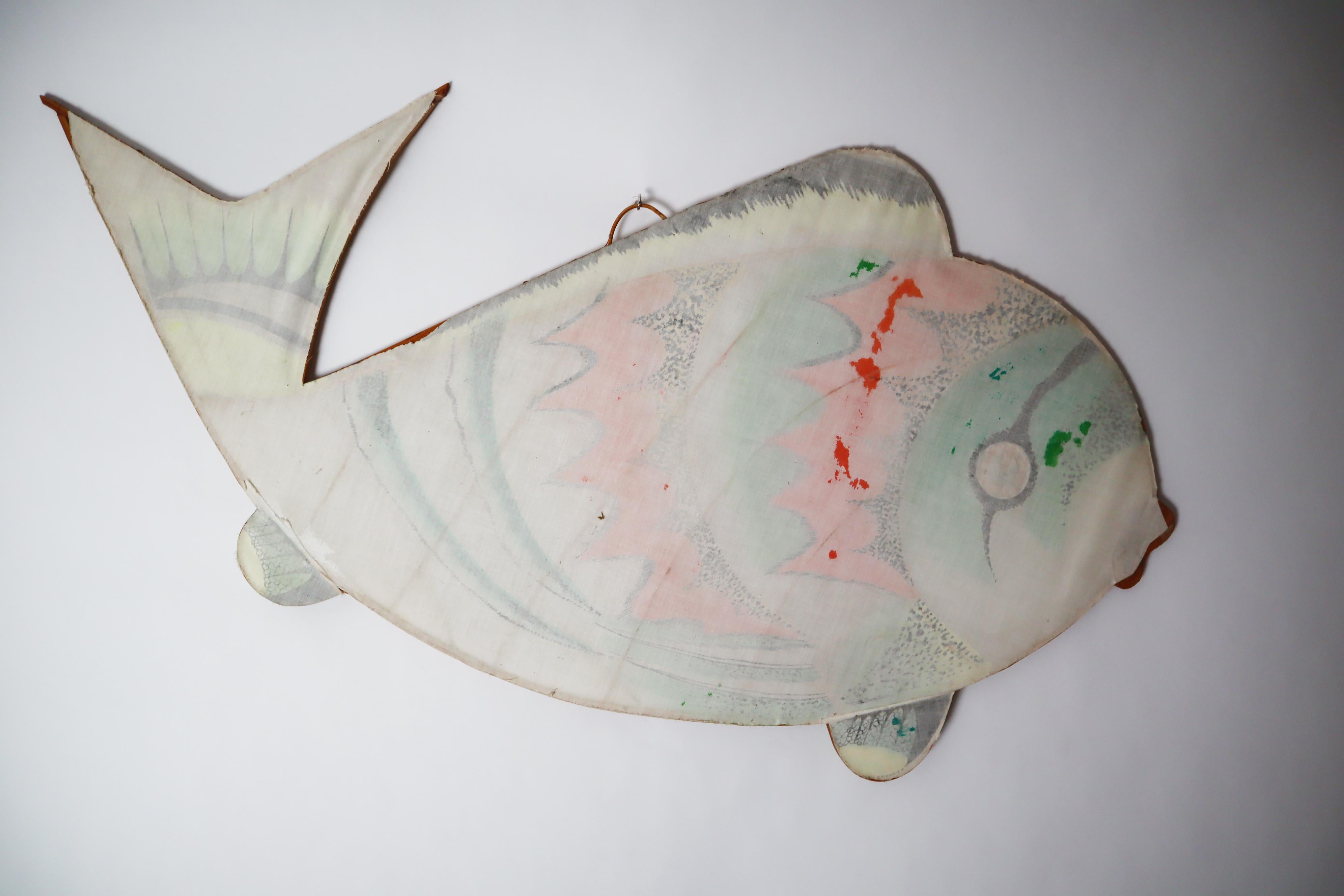 Decorazione da parete Modern-Decor Grande pesce in bambù degli anni '70 in vendita 1
