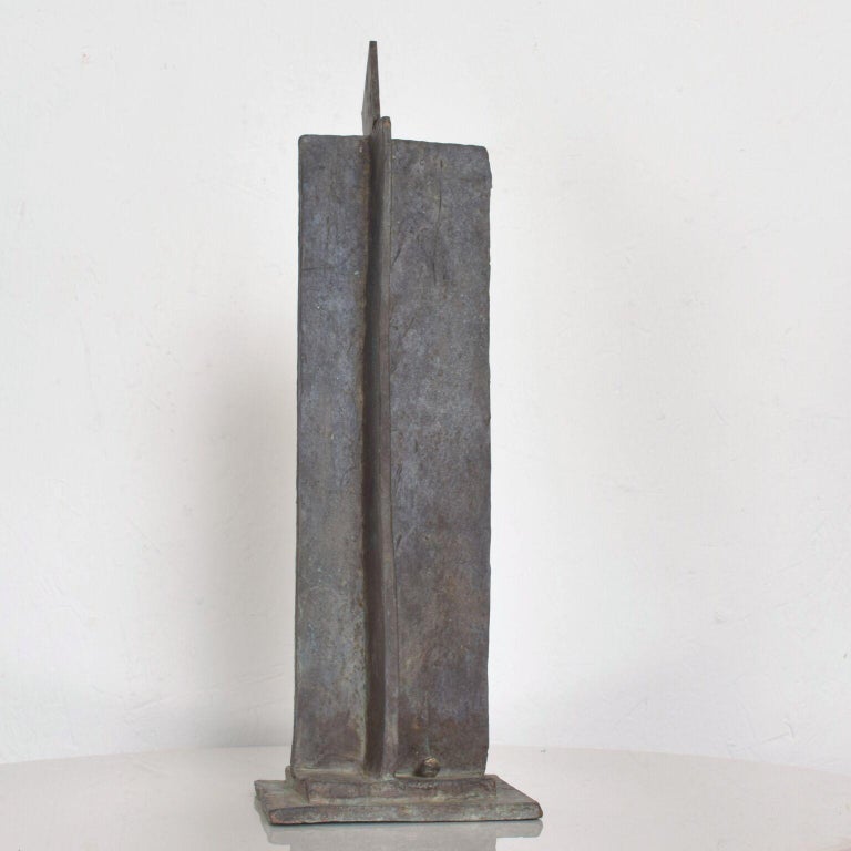 1970s Modern Sculpture Bronze Architectural Monument with Figures For ...