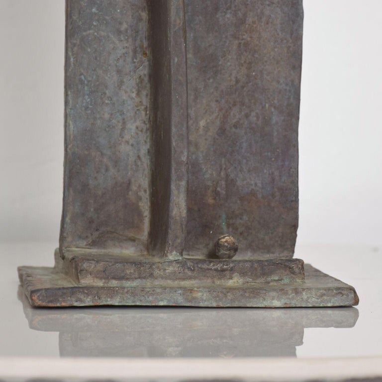 1970s Modern Sculpture Bronze Architectural Monument with Figures For ...