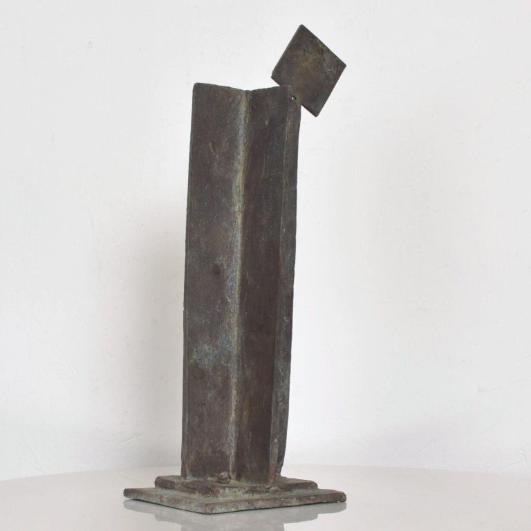 1970s Modern Sculpture Bronze Architectural Monument with Figures For ...