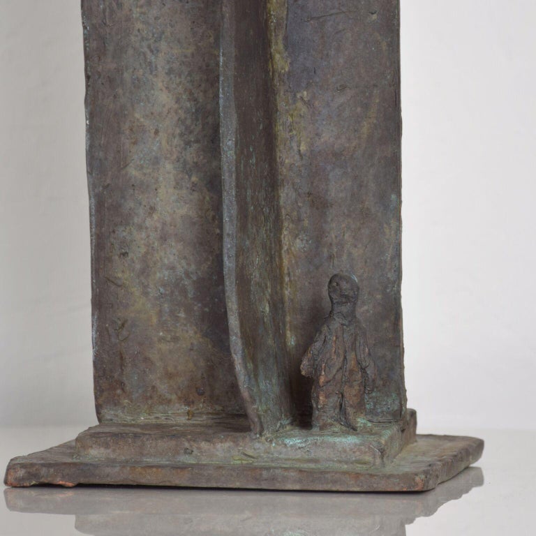 1970s Modern Sculpture Bronze Architectural Monument with Figures For ...