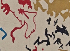 Modern Bold White, Red, Yellow, Black and Blue Handmade Rug by Doris Leslie Blau