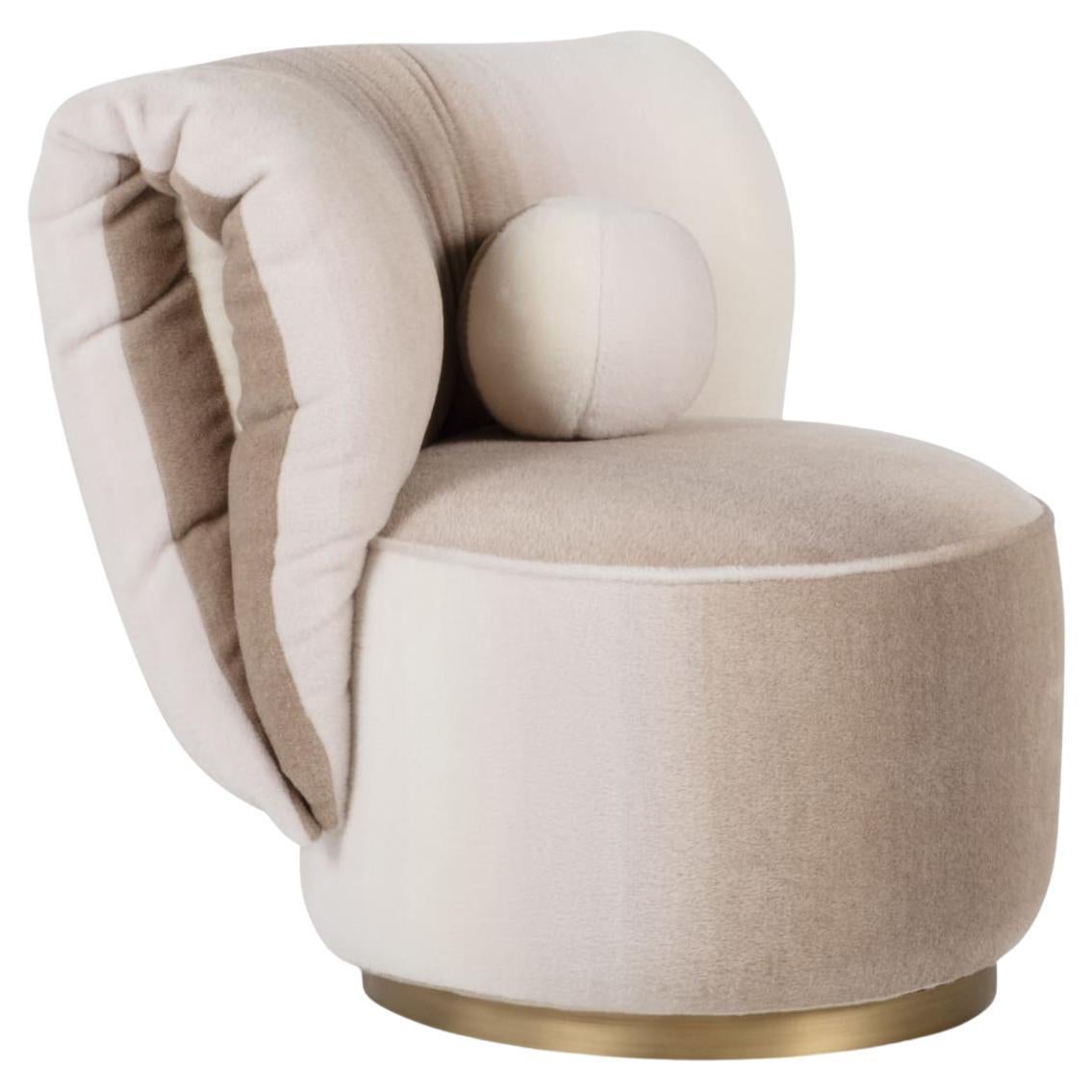 Portugais Fauteuil moderne Bolota, chaise d'appoint, alpaga, fabriqué à la main par Greenapple en vente