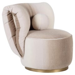 Modern Bolota Swivel Lounge Chair, Accent Chair, Alpaca, Handmade by Greenapple