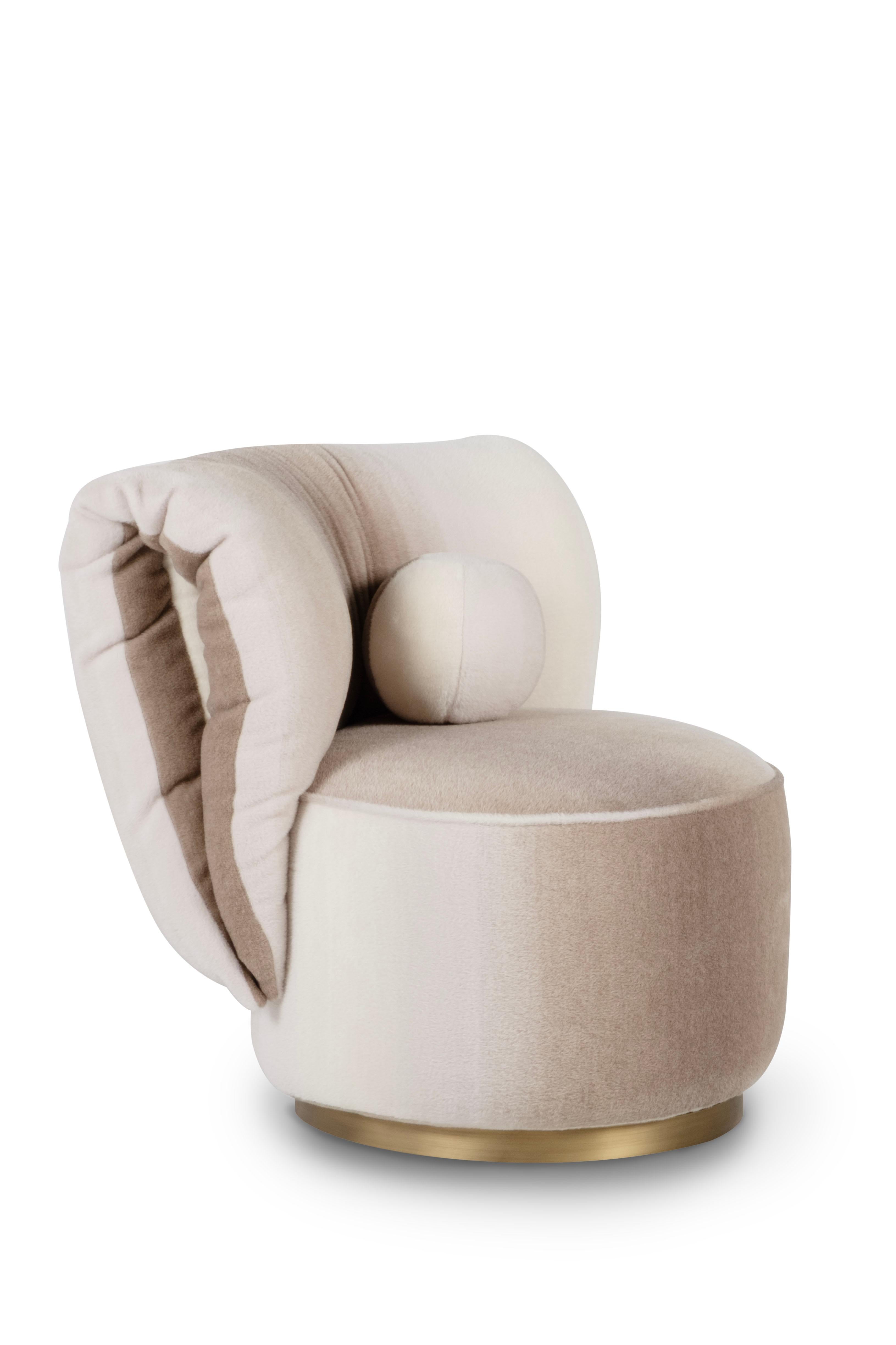 Fauteuil moderne Bolota, chaise d'appoint, alpaga, fabriqué à la main par Greenapple Neuf - En vente à Lisboa, PT