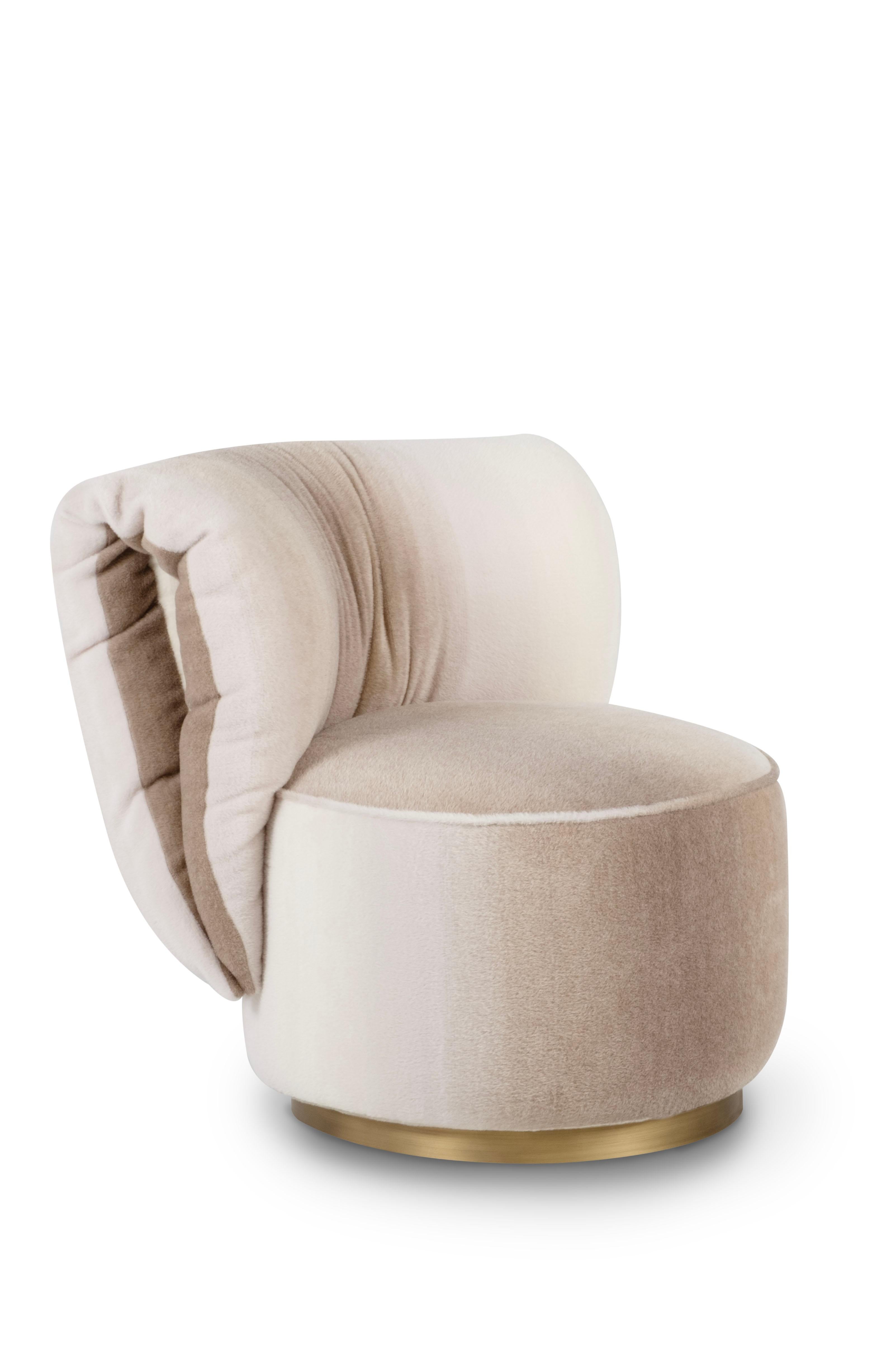 Poltrona moderna Bolota, sedia da salotto, Alpaca, fatta a mano da Greenapple