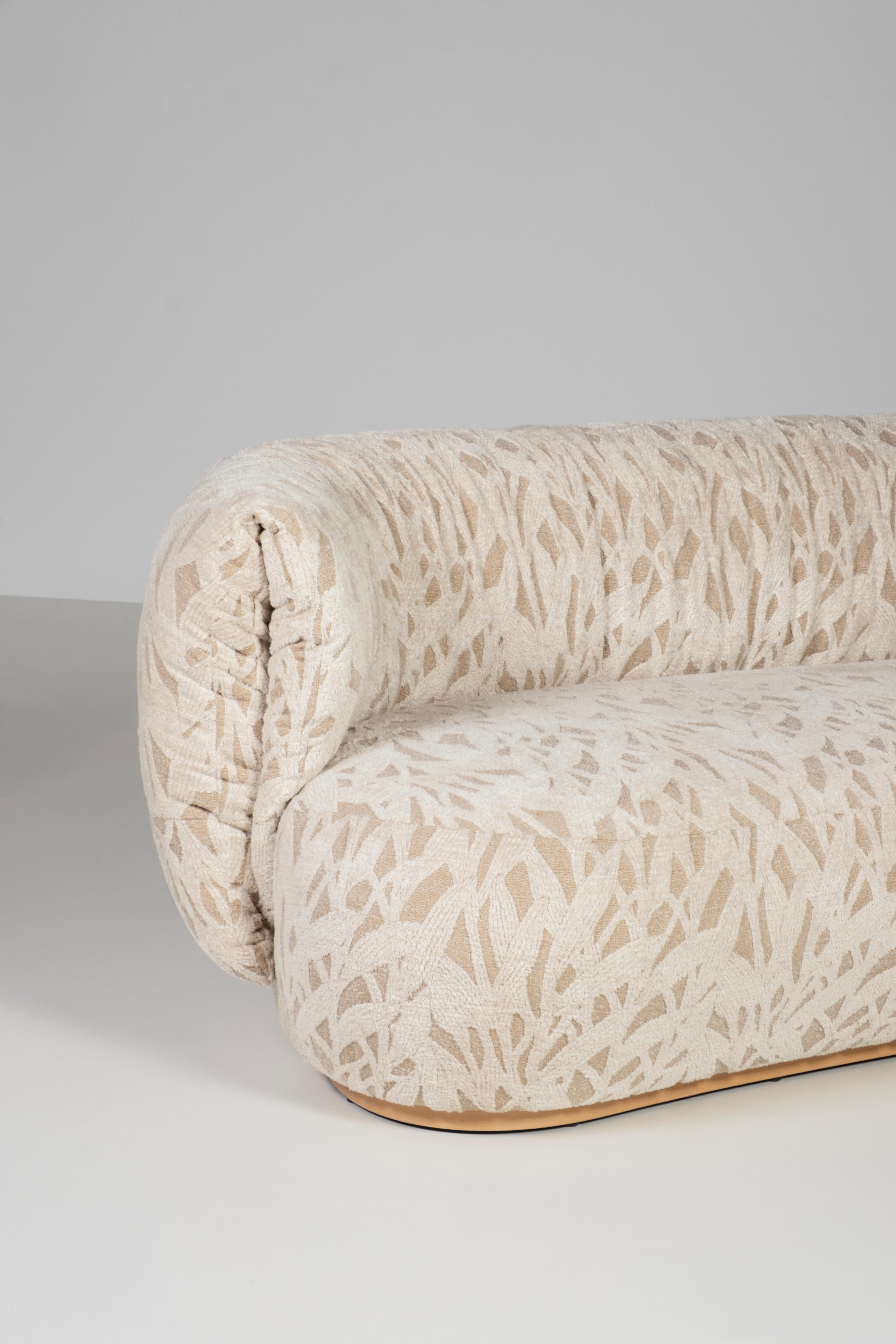 Modern Bolota Curved Sofa, Nobilis Fabric, Handmade in Portugal by Greenapple For Sale 6